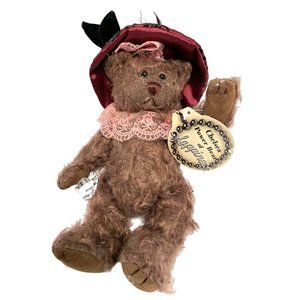 New Chelsea Power of Happiness Bear Pickord Hematite Brass Button Plush Stuffed